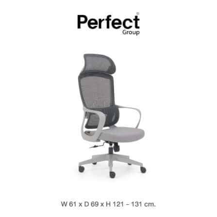 เก้าอี้ทำงานเพื่อสุขภาพ Perfect รุ่น CIRCLE สีเทา ตัวสูง_0